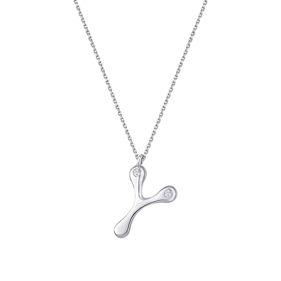 0.04 Carat Diamond Y Letter Necklace