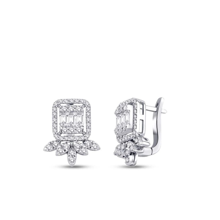 0.95 Carat Diamond Baguette Earrings