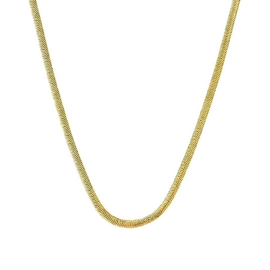 Gold Herringbone Chain Necklace
