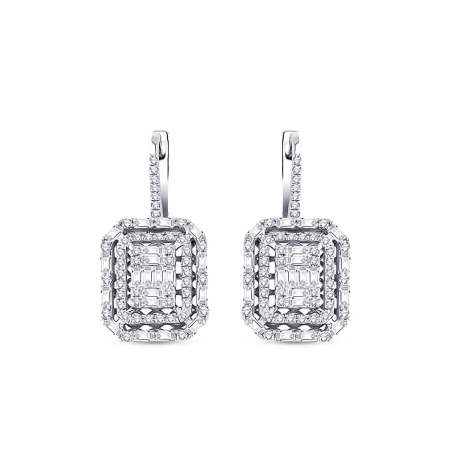 1.16 Carat Diamond Baguette Earrings