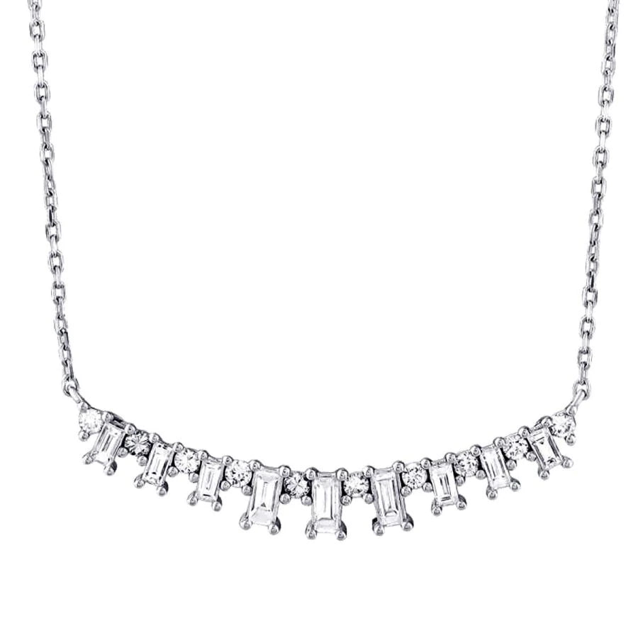 0.72 Carat Diamond Baguette Necklace