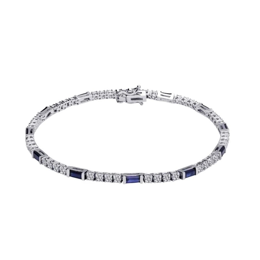 3.15 Carat Diamond Sapphire Bracelet