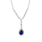 1.99 Carat Diamond Pear Sapphire Necklace