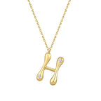 0.04 Carat Diamond H Letter Necklace