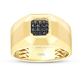 Gold Square Black Stone Men’s Ring