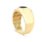 Gold Square Black Stone Men’s Ring
