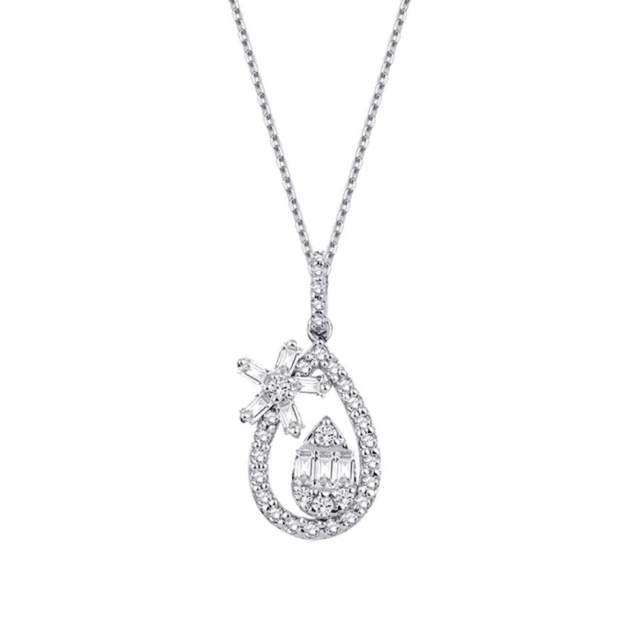 0.36 Carat Diamond Baguette Necklace