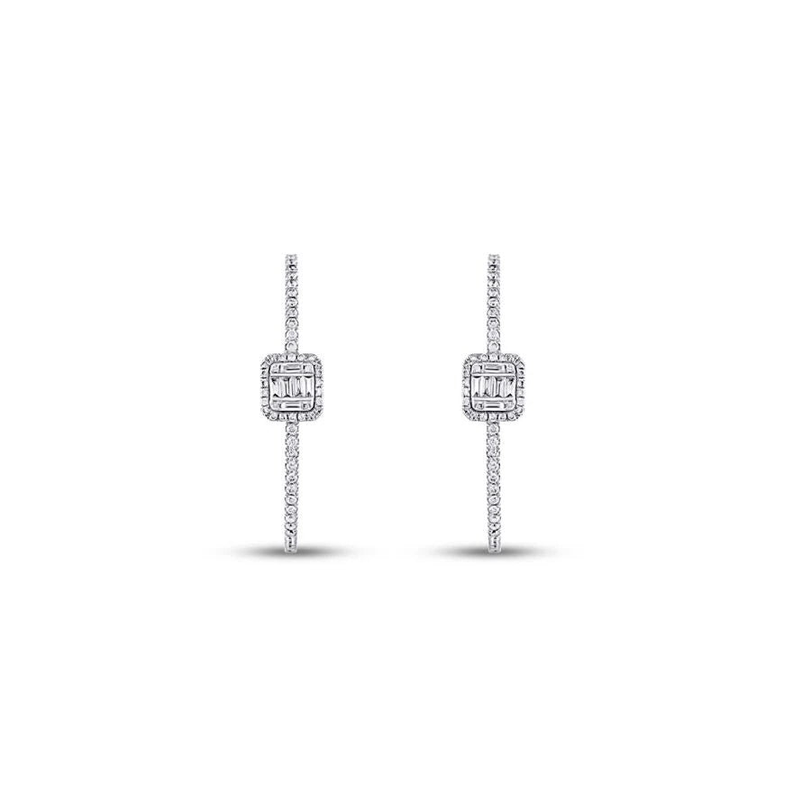 0.54 Carat Diamond Hoop Earrings