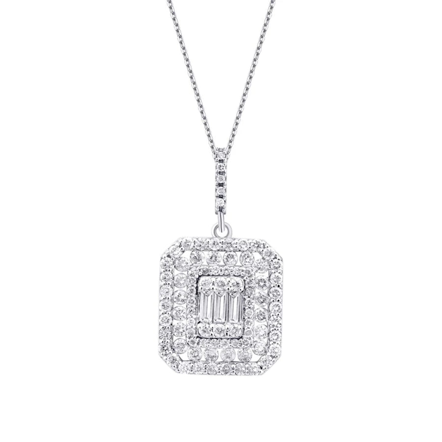 0.61 Carat Diamond Baguette Necklace