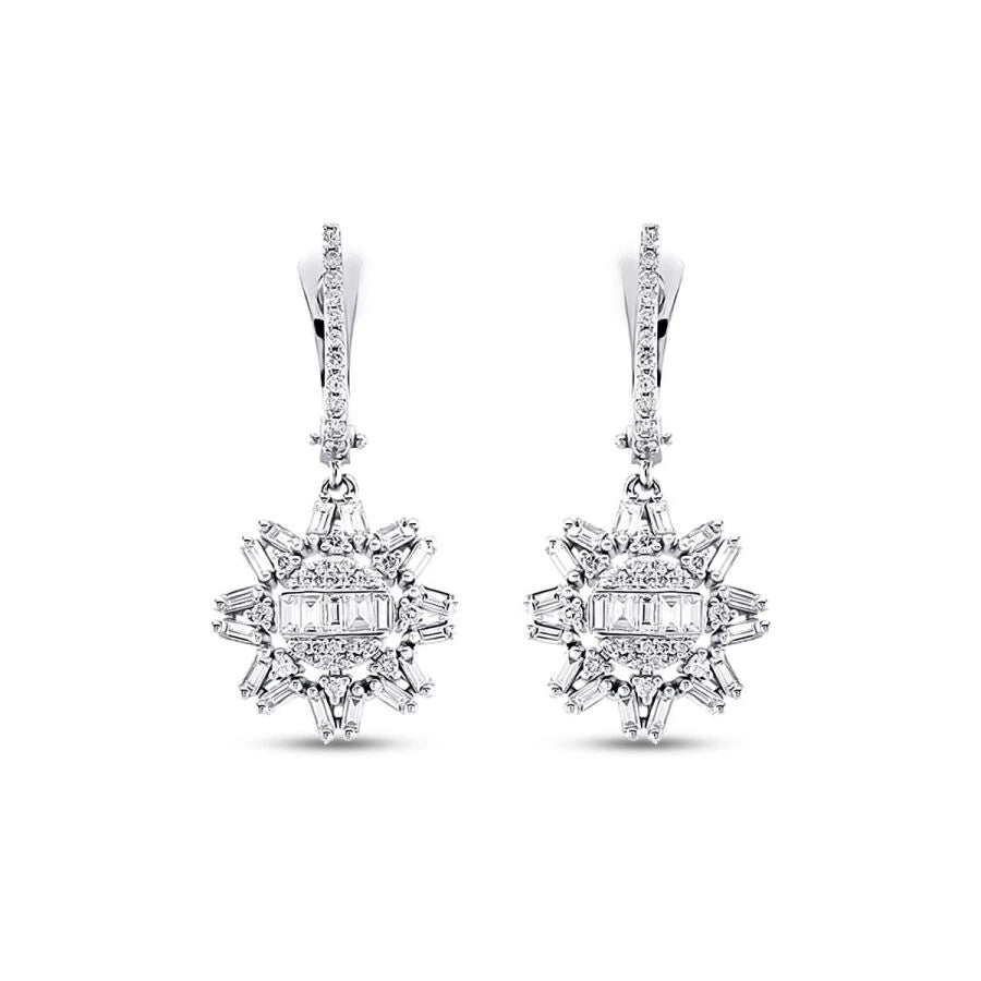 0.59 Carat Diamond Baguette Earrings