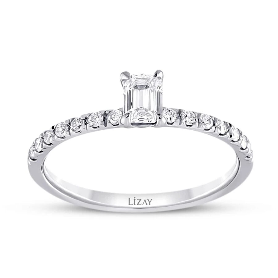 0.42 Carat Diamond Emerald Cut Ring