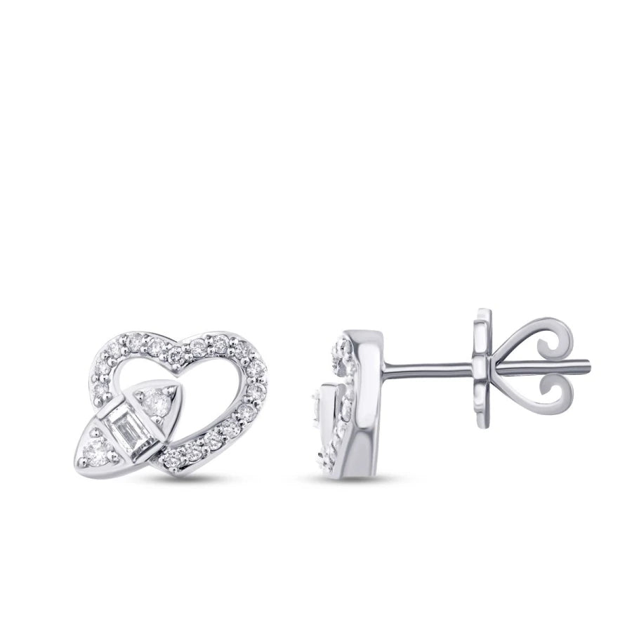 0.85 Carat Diamond Baguette Heart Set