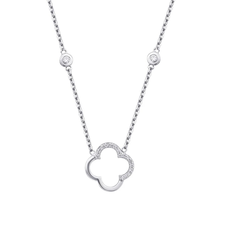 0.26 Carat Diamond Clover Necklace