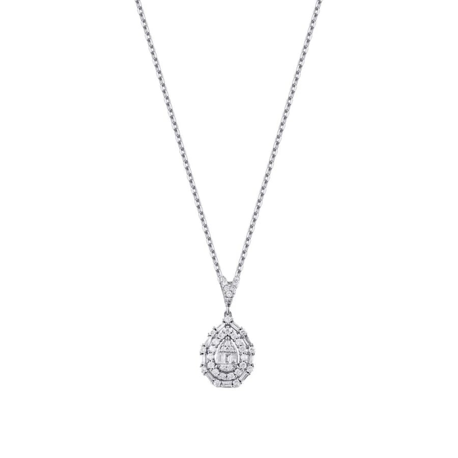 0.37 Carat Diamond Baguette Necklace