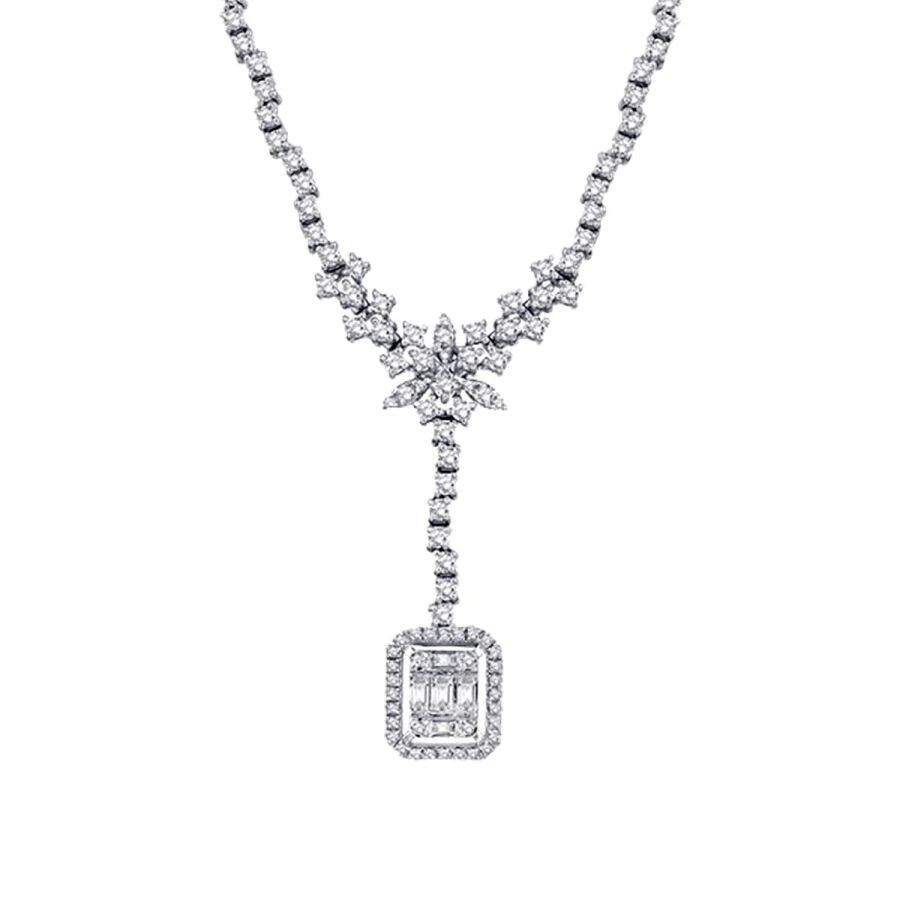 1.50 Carat Diamond Baguette Necklace