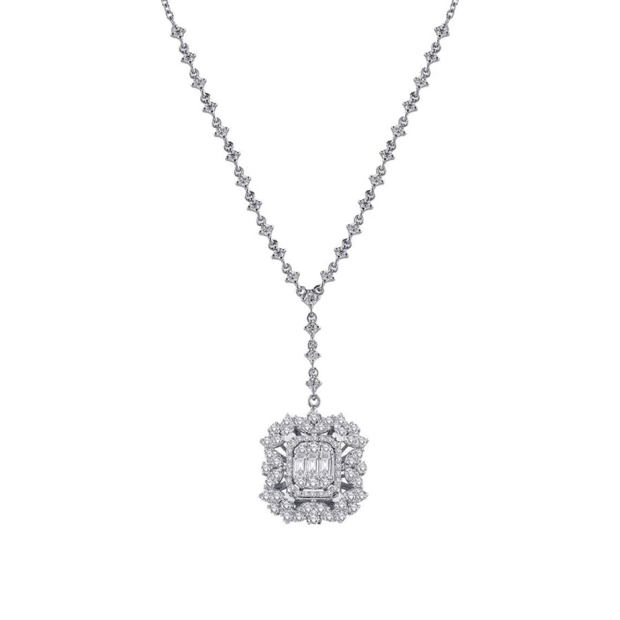 1.26 Carat Diamond Baguette Necklace