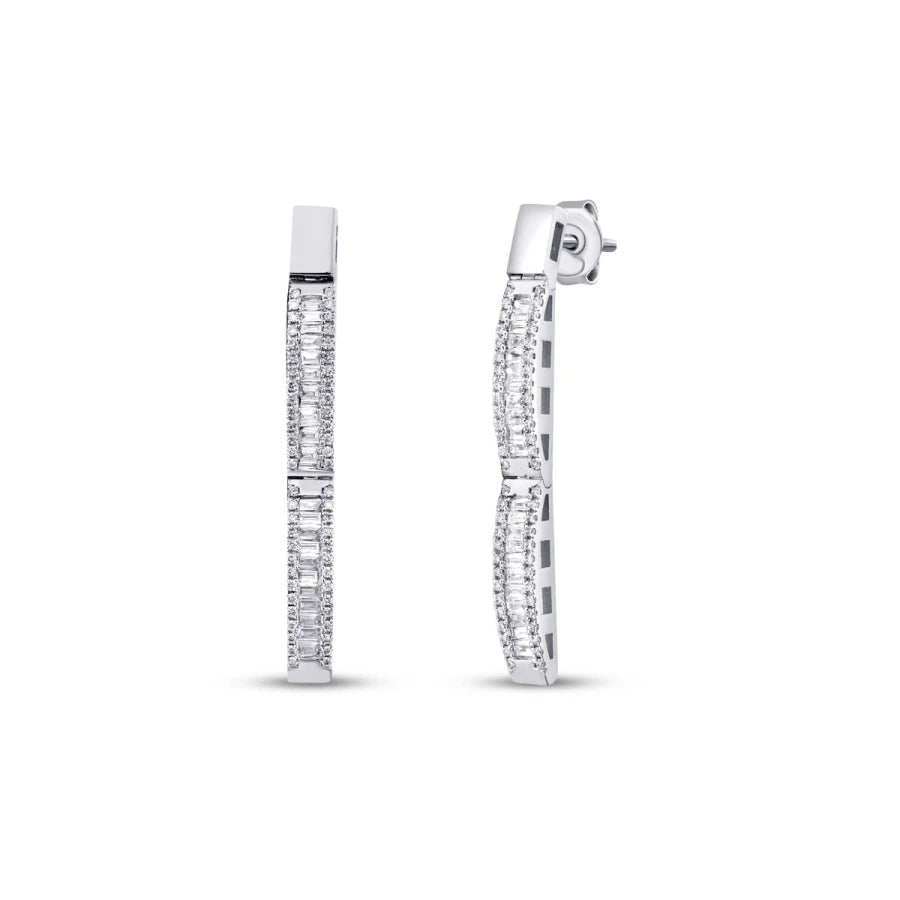 0.69 Carat Diamond Baguette Earrings