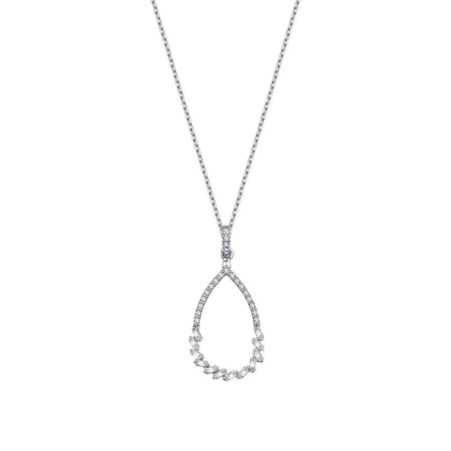 0.22 Carat Diamond Baguette Necklace