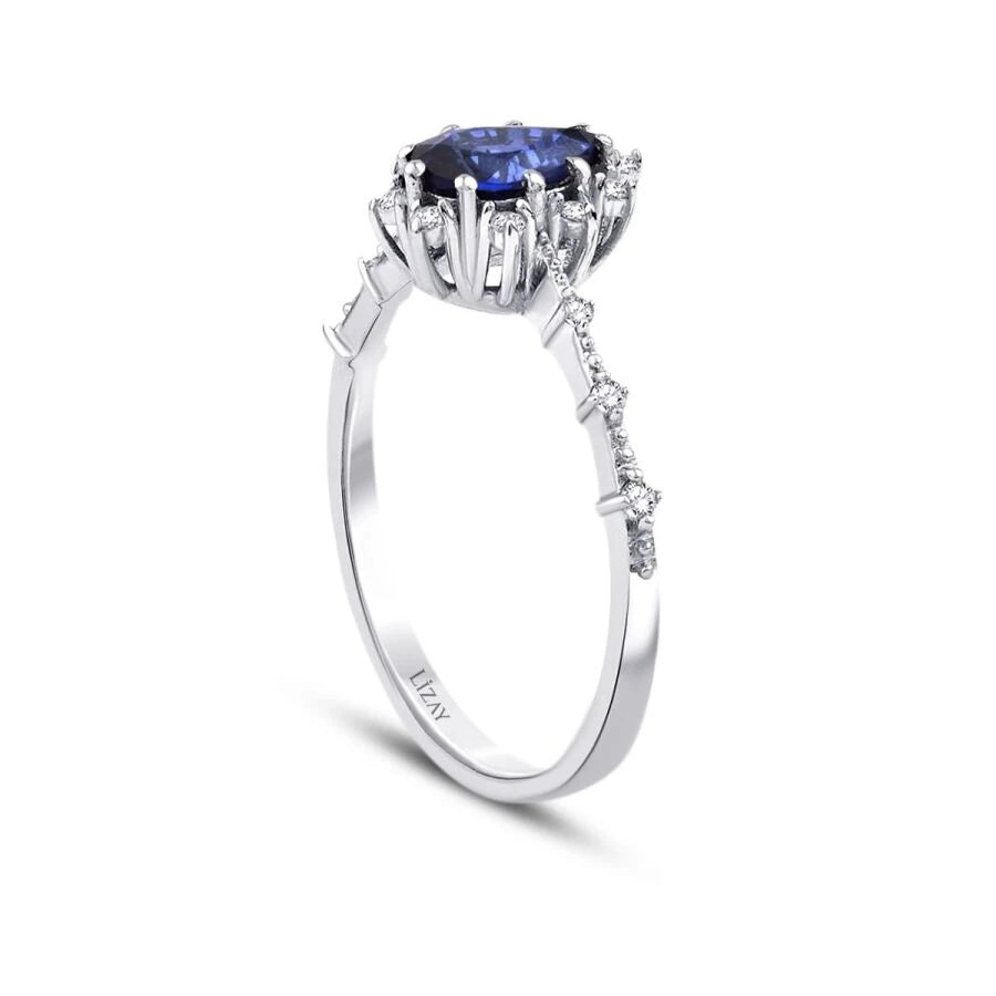 0.94 Carat Diamond Sapphire Ring