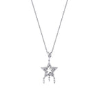 0.38 Carat Diamond Baguette Star Necklace