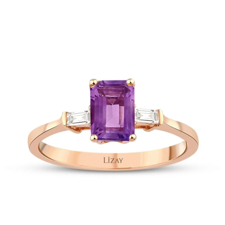 1.68 Carat Diamond Amethyst Ring