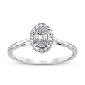 0.06 Carat Diamond-Effect Oval Baguette Ring