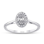 0.06 Carat Diamond-Effect Oval Baguette Ring