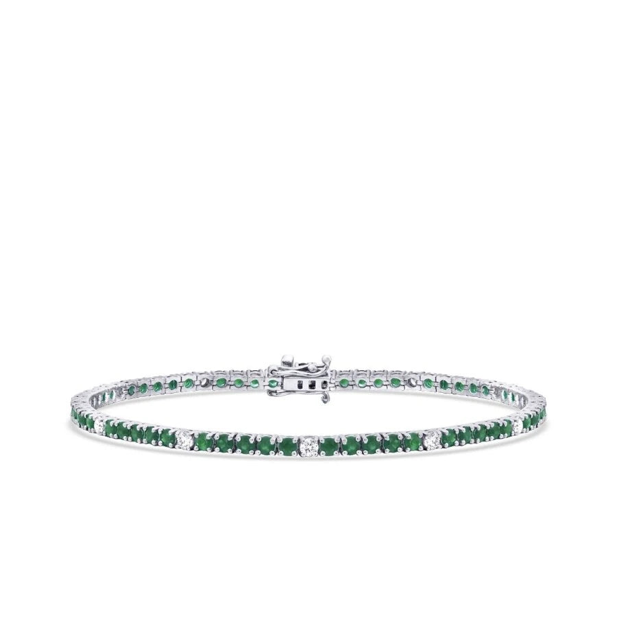 3.62 Carat Diamond Emerald Bracelet