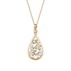 0.37 Carat Diamond Pear Baguette Necklace