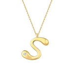 0.02 Carat Diamond S Letter Necklace