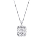 0.08 Carat Diamond Baguette Necklace