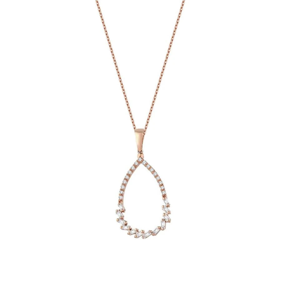 0.23 Carat Diamond Pear Baguette Necklace