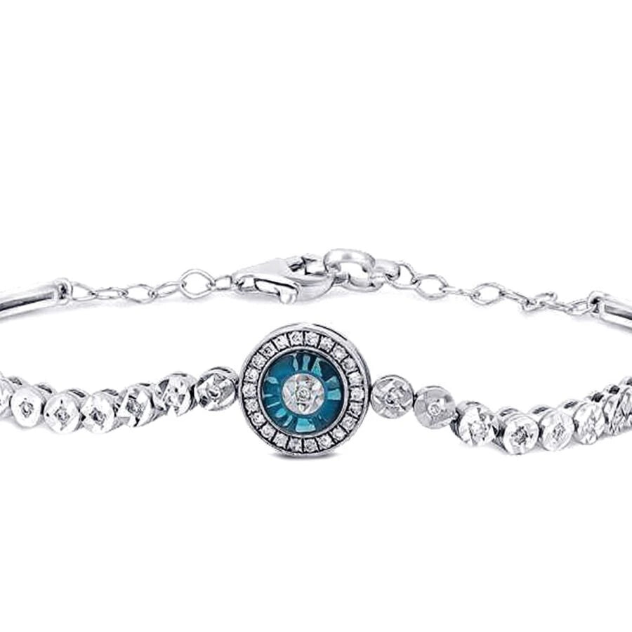 0.21 Carat Diamond Turquoise Bracelet