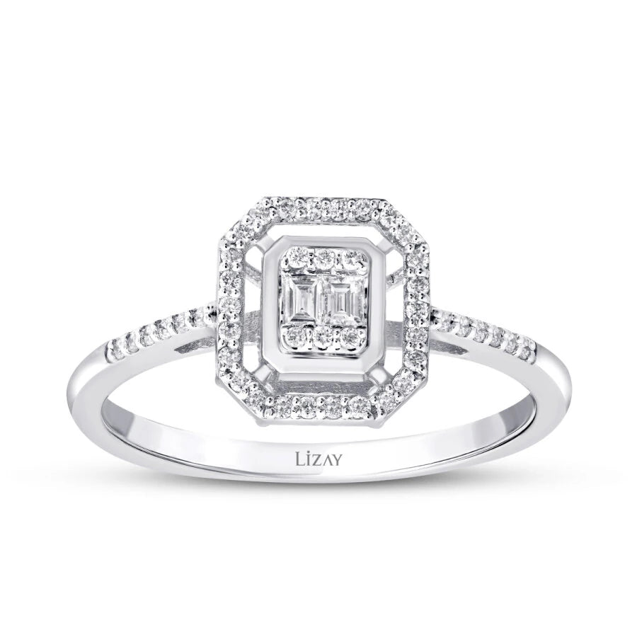 0.19 Carat Diamond Baguette Ring