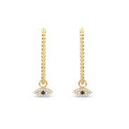 Gold Blue Eye Earrings