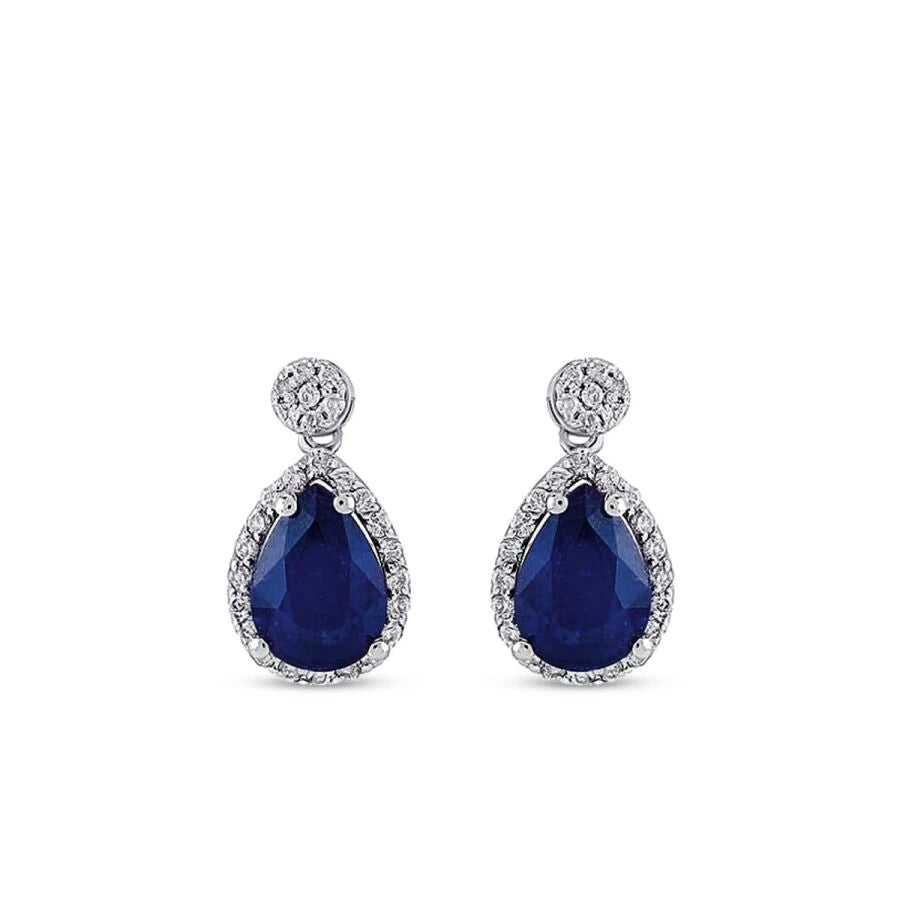 1.71 Carat Diamond Sapphire Earrings