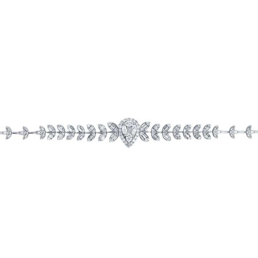 1.47 Carat Diamond Baguette Pear Bracelet