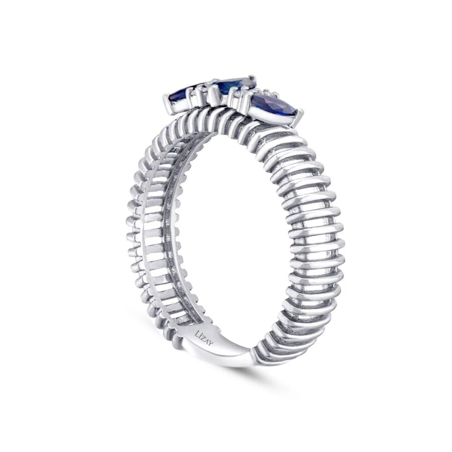 0.33 Carat Diamond Sapphire Ring