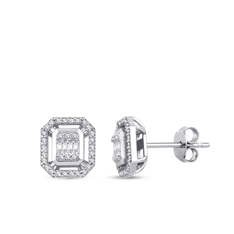 0.26 Carat Diamond Baguette Earrings