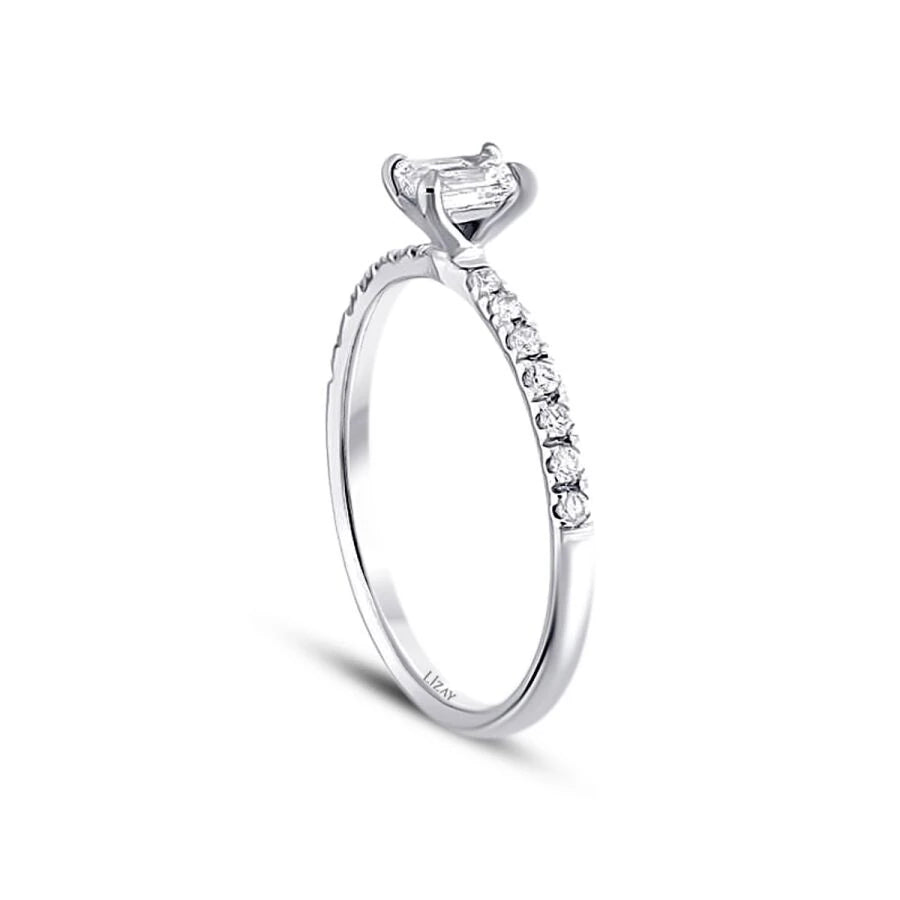 0.42 Carat Diamond Emerald Cut Ring