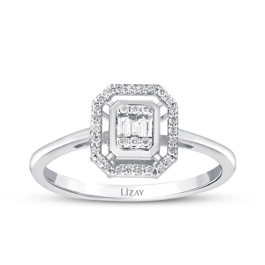 0.16 Carat Diamond Baguette Ring