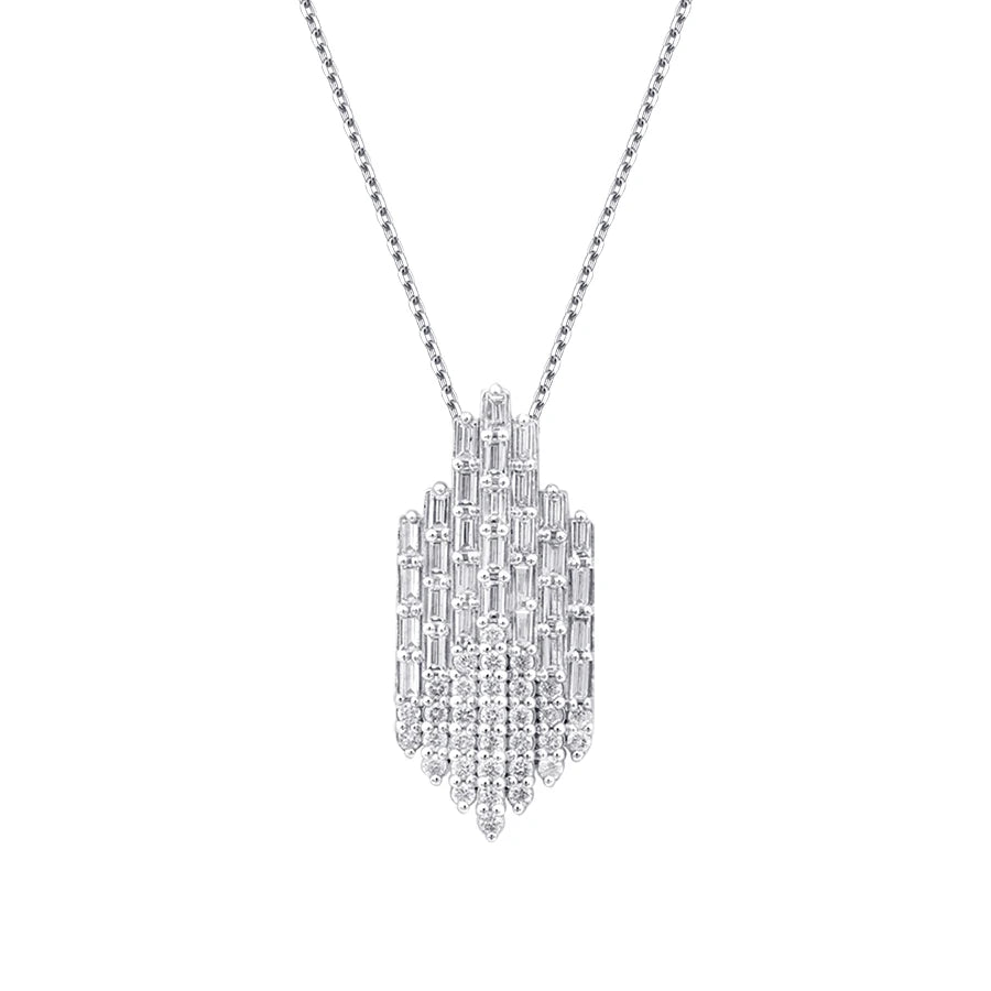 0.61 Carat Diamond Baguette Necklace
