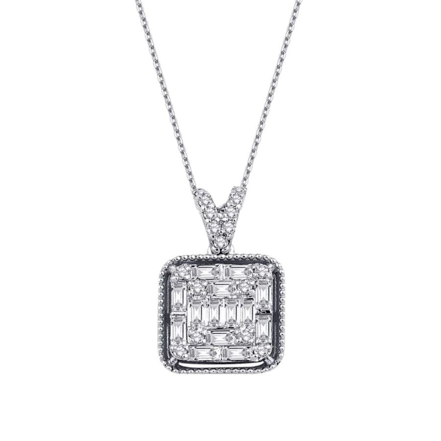 0.37 Carat Diamond Baguette Necklace