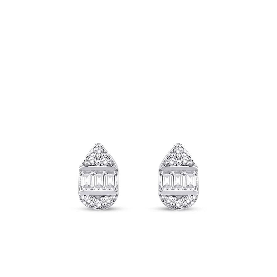0.19 Carat Diamond Baguette Earrings