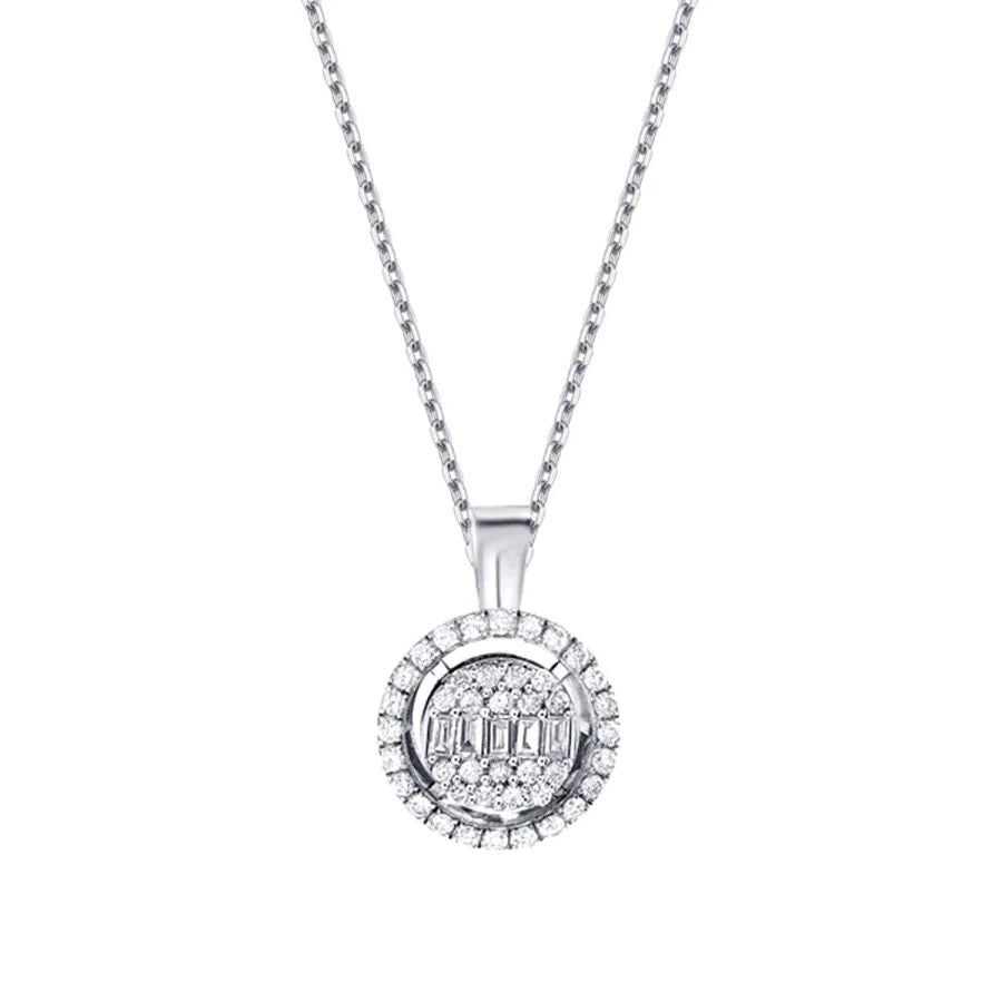 0.29 Carat Diamond Baguette Necklace