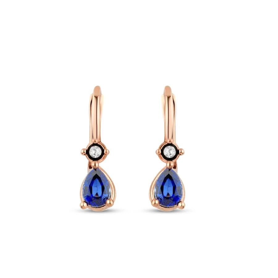1.90 Carat Diamond Sapphire Earrings