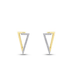 Gold Triangle Stone Earrings