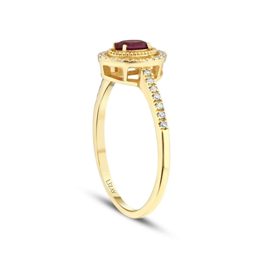 0.41 Carat Diamond Ruby Ring