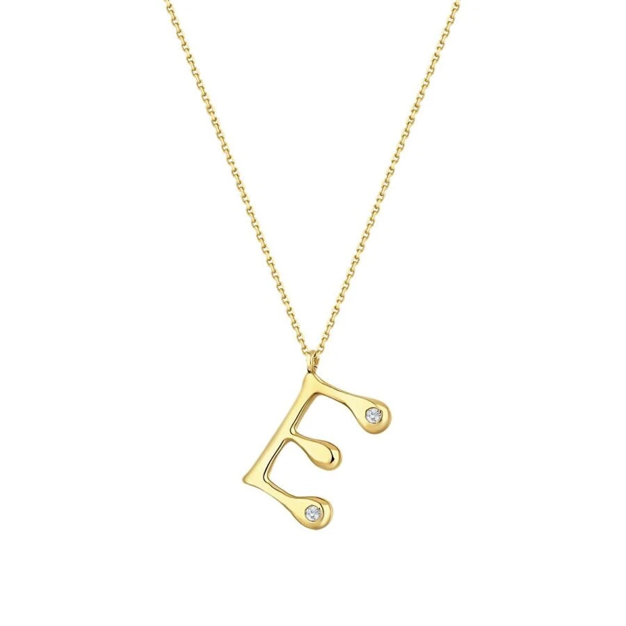 0.04 Carat Diamond E Letter Necklace