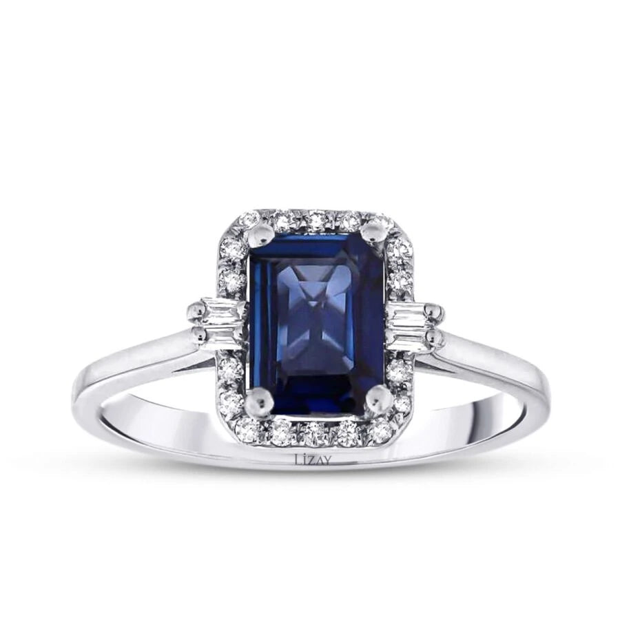 1.15 Carat Diamond Sapphire Ring
